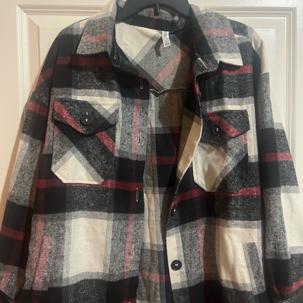 Plaid Button-Up Jacket - Picture 2 of 4